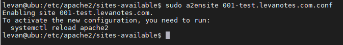 sudo a2ensite